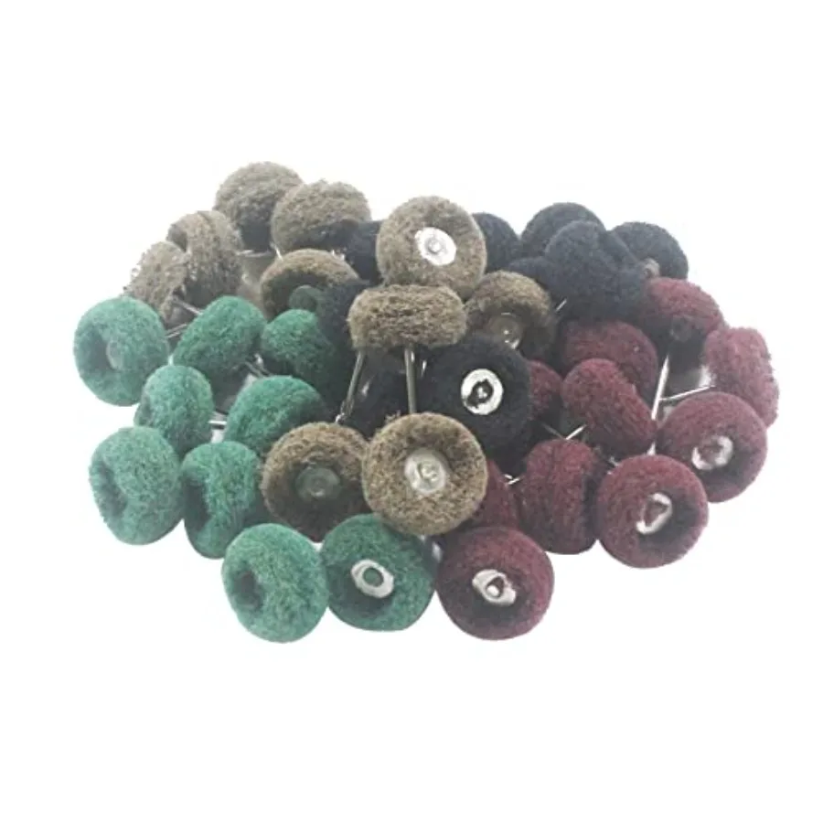40 Pcs Abrasive Buffing Wheel - 3/32'' Shank Double Fly Nylon Fiber Buffing Polishing Kits for Rotary Tools