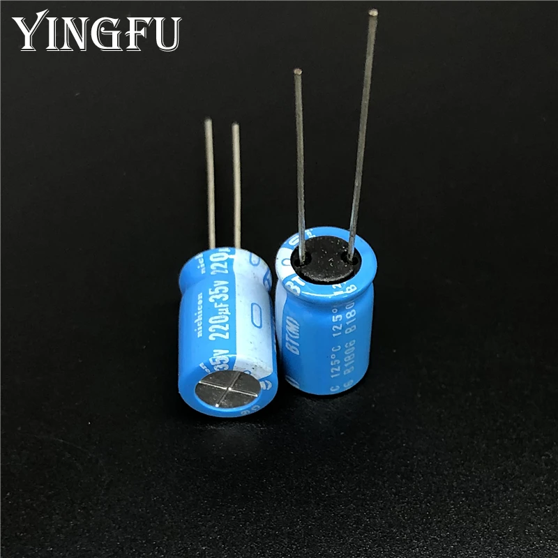 5pcs/50pcs 220uF 35V NICHICON BT Series 10x16mm Highly dependable reliability 35V220uF Aluminum Electrolytic capacitor