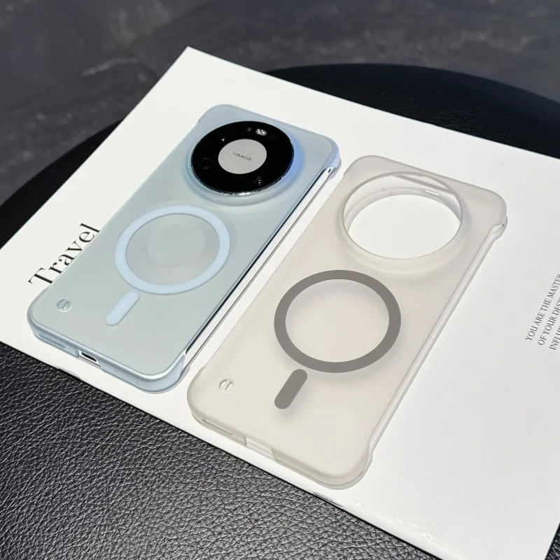 حافظة فاخرة رفيعة للغاية من الحلوى المغناطيسية لهاتف هواوي Pura80 Ultra P70 Mate 80 70 60 Pro Plus PC بدون إطار لتغطية Magsafe