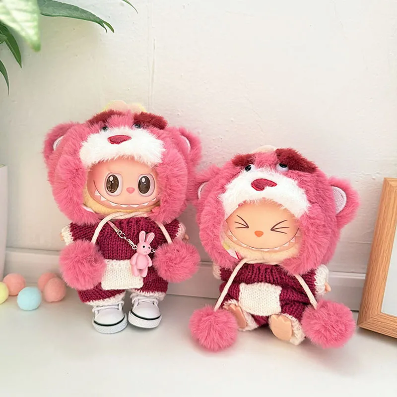 

17cm Labubu 1-3 Gen Doll Outfits | Pink Chef Hat Doll Clothes | Clothes for Labubu Pendants Accessories