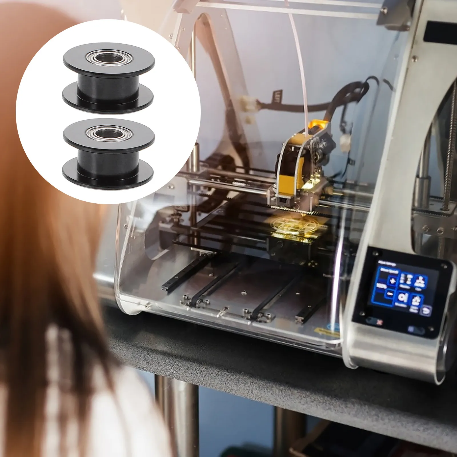 

2Pcs 20T Aluminum Alloy Iron ABS Synchronous Timing Pulley for 3D Printer Cnc Milling Machine DIY Idler Pulley 2Gt Timing Belt