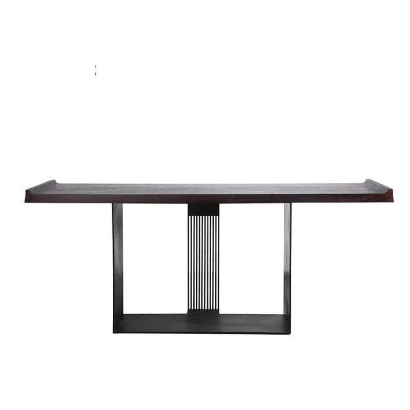 

Qf New Chinese Style Entrance Cabinet Solid Wood Flat Head a Long Narrow Table Table Decoration Warped Head Table