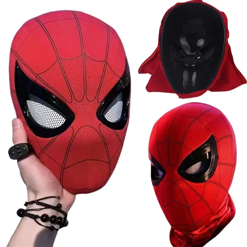 

Marvel Spiderman Headset Eye Movement Touch Luminous Mask Funny Cool Role Playing Ring Remote Control Electric Blink Mask Gifts