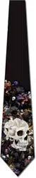 Drie Rooker Skull Ties Heren Floral Gothic Halloween Stropdas Heren Shirt Stropdas Designer Halloween Gothic Kleding One Size