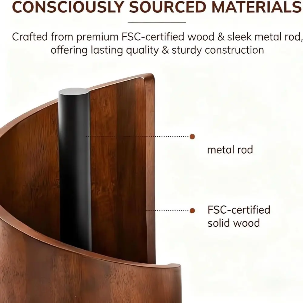 

Wooden Paper Towel Holder with Mango Wood Round Base with Iron Holder Countertop Towel Holder Tissue Holder Home Decor