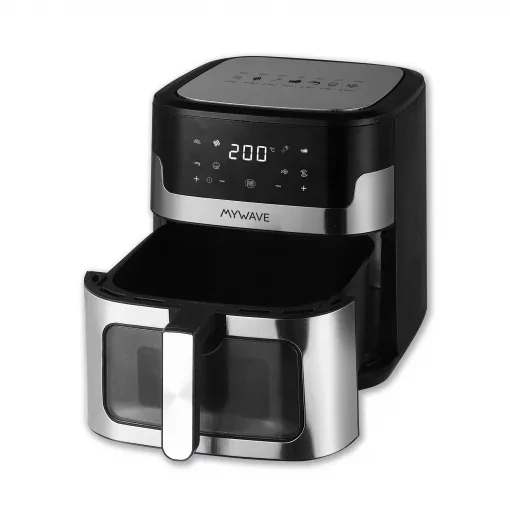 Freidora de Aire sin Aceite con Ventana MyWave MWFRE-8V, 1800 W, 8 L - Negro - MY WAVE