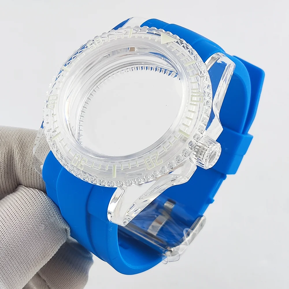 40mm men's watch case acrylic transparent case NH35 watch case suitable for 28.5mm watch case NH35 watch case