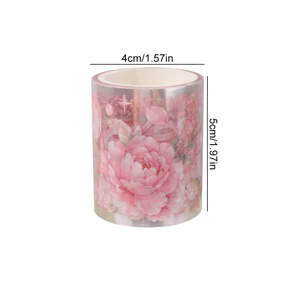 Schulbedarf DIY Blumen-PET-Band Transparentes Schleifen-Blumen-Aufkleberband Buntes Tagebuch-Dekorationsband für Journaling – Detail 10