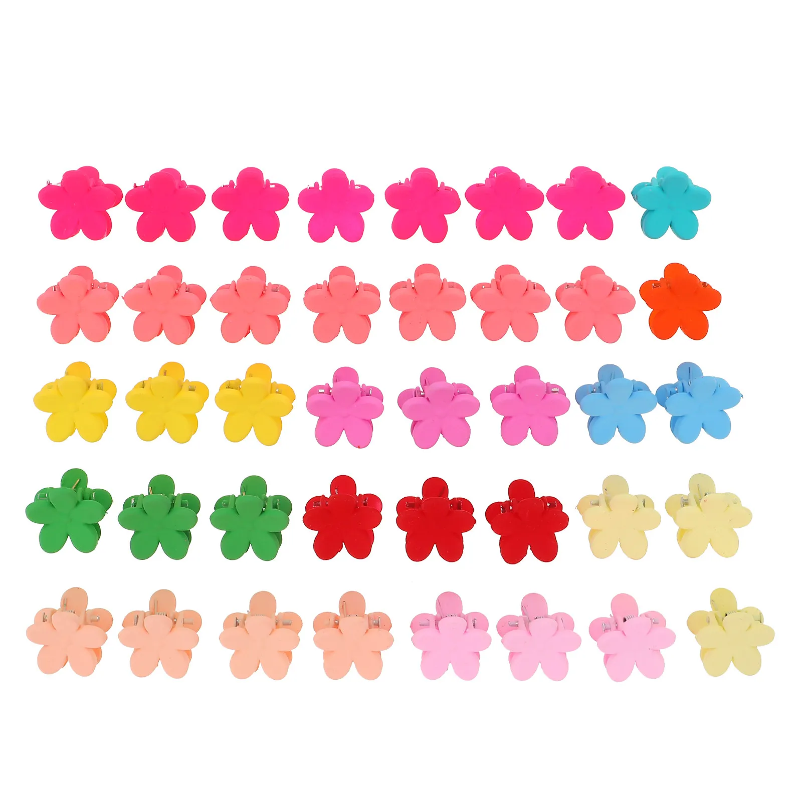 40Pcs Small Flower Hair Claw Clips Durable Plastic Jaw Grip Clips for Baby Kids Girls Hair Accessories Jaw Grip Clip