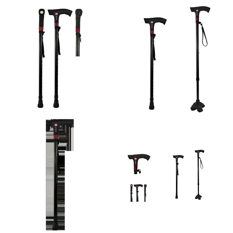 New Hot Sale Smart and Adjustable Senior Walking Cane with LED Light Multipurpose Cane