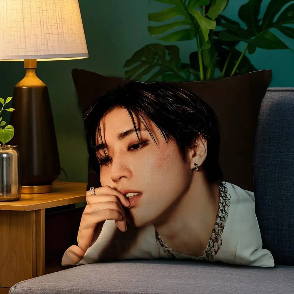 جديد H-Han J-Jisung الصبي الكورية كيس وسادة مكافحة الغبار المخدة غير مرئية سستة حريري قصير أفخم غطاء وسادة أريكة