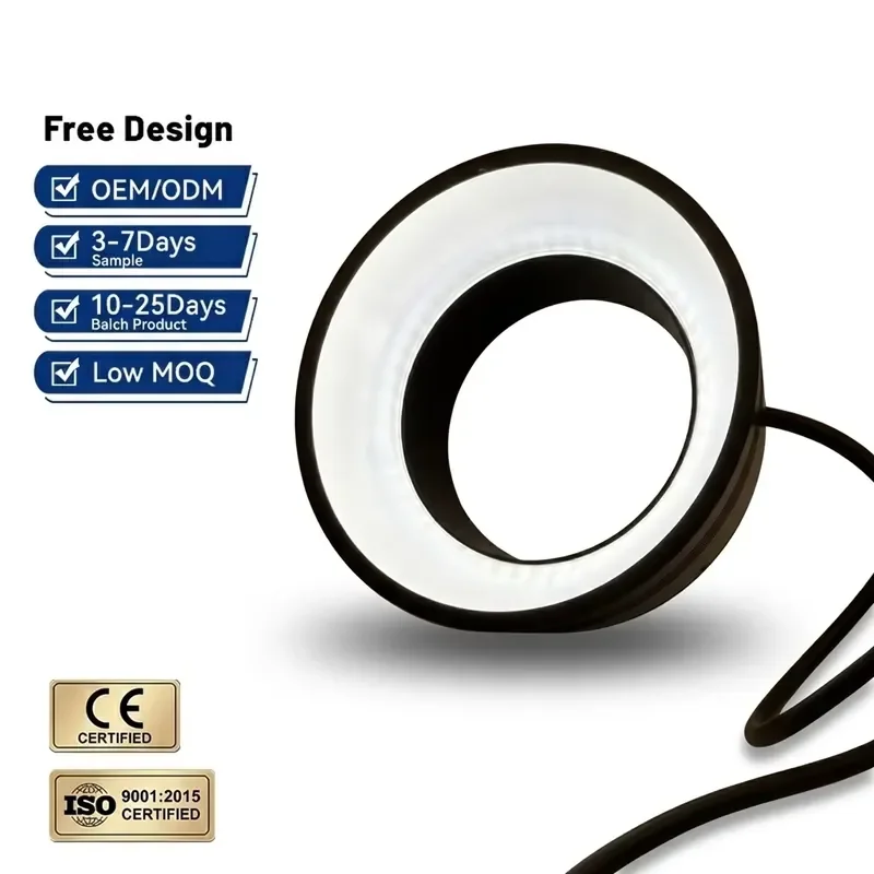 Shadowless LED Diameter 130mm Ring Light Source Low Angle Illumination for Reflective Surface Inspection Machine Vision