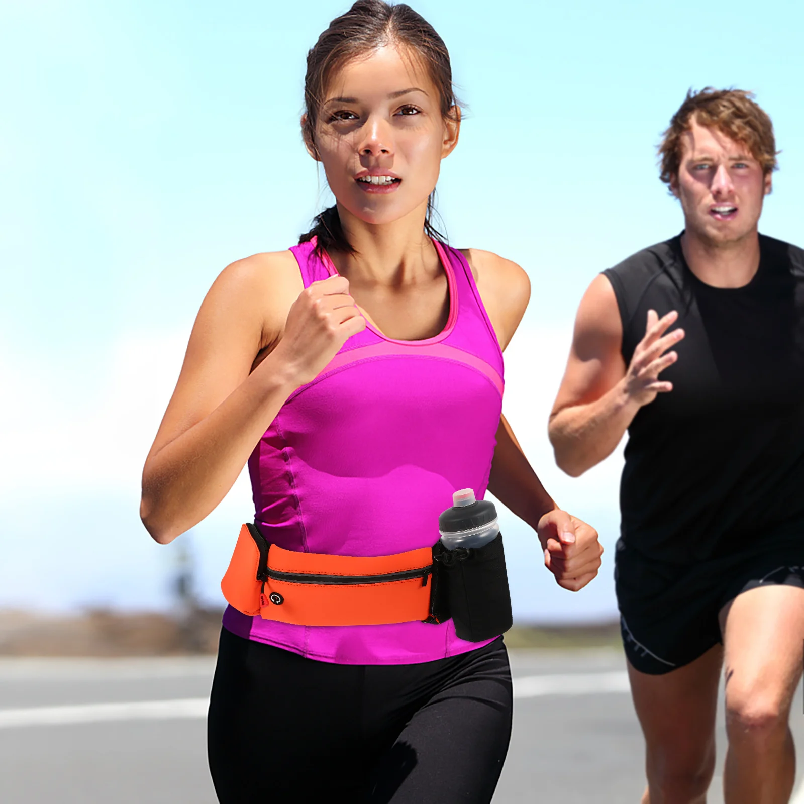 Water Resistant Sports Waist Pack Lightweight Big Capacity for Running Jogging Travel Mobile Phone Storage Smooth Zipper