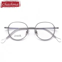 Chashma Pure Titanium Frame Student Trend Round Eyeglasses Men Top Quality Flexible Light Spectacles for Women