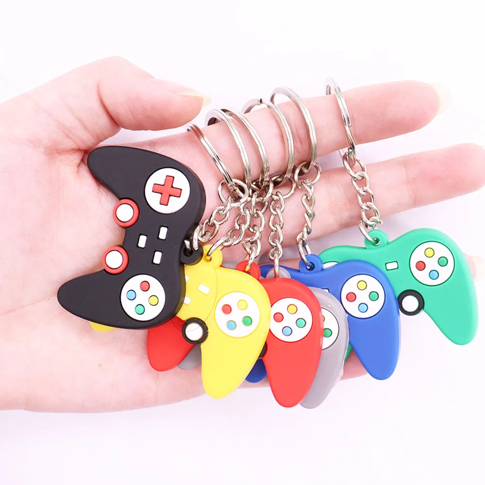 Fashion 1PCS PVC Game Machine Keychain Keyring Cute Gamepad Joystick Key Chain Keychains Bag Car Hanging fit Men Boy Keys