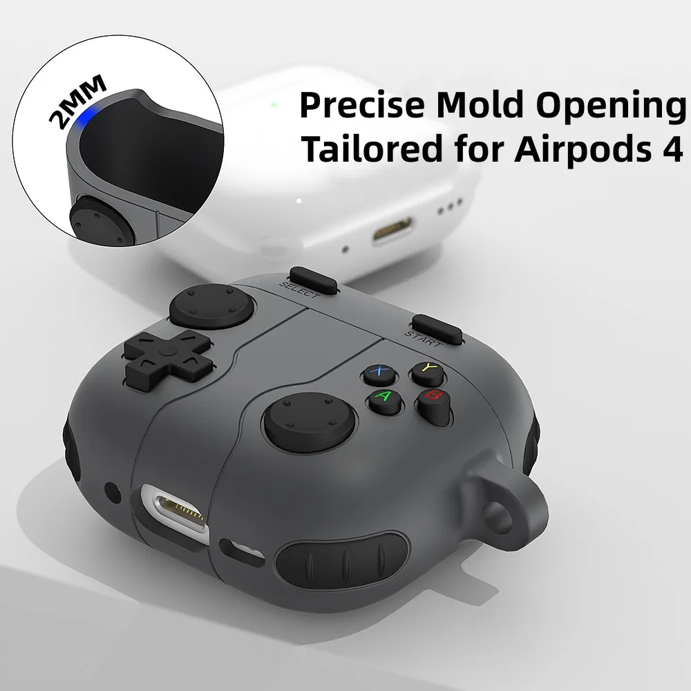 New Retro Games Console Silicone Case For Airpods 4 Case Wireless Bluetooth Earphone Protective Case For Airpods 4 with Keychain