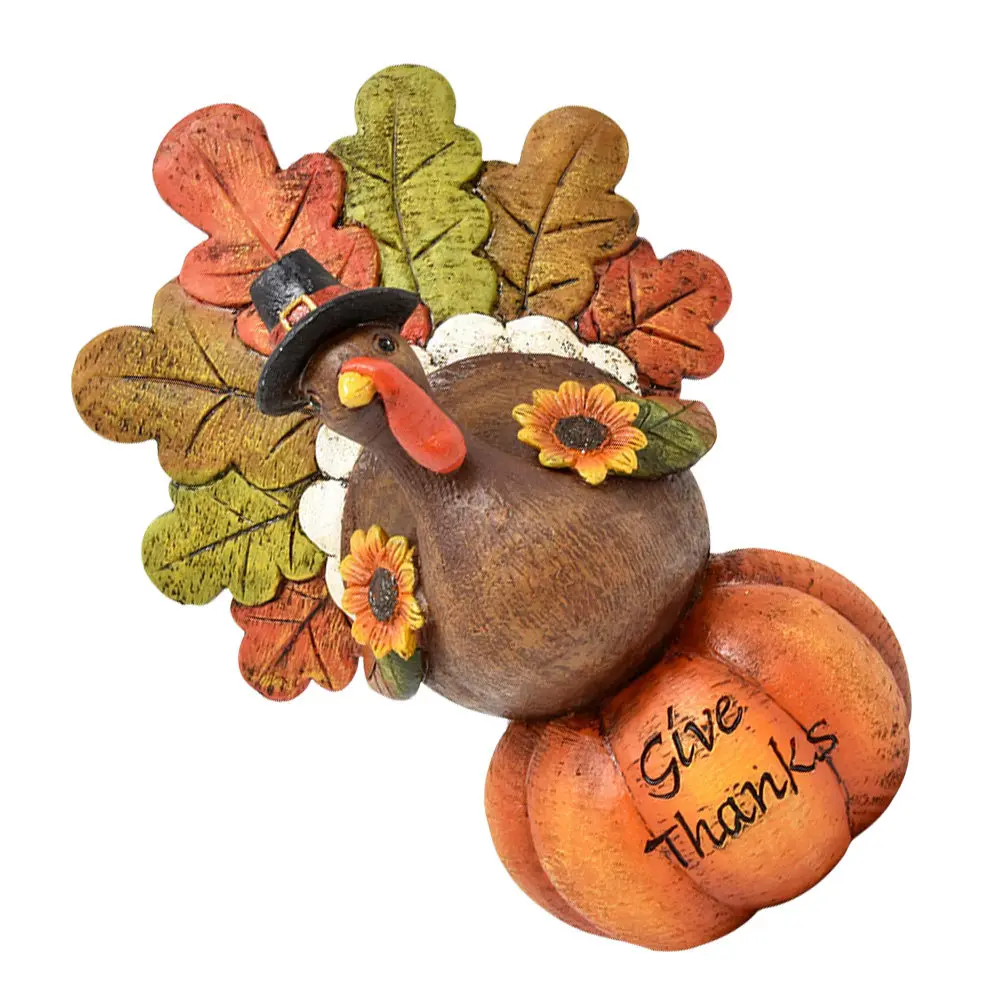 1Pcs Elegant Resin Pumpkin Turkey Thanksgiving Party Decoration Versatile Indoor Outdoor Use Table Centerpiece Shelf Desktop