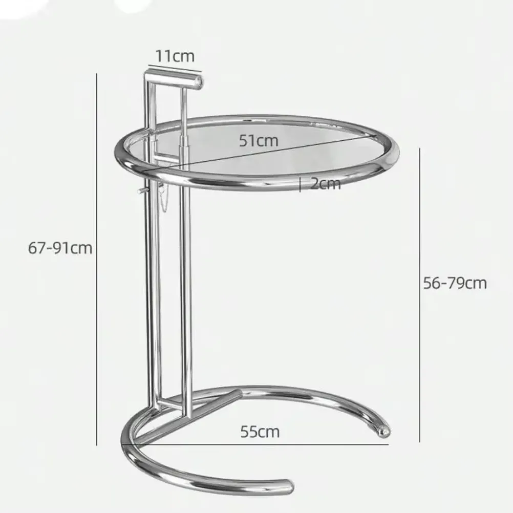 Table basse nordique en forme de C, en acier inoxydable, avec ascenseur en verre, pour canapé, Table d'appoint d'angle, bureau élévateur réglable, meubles de salon