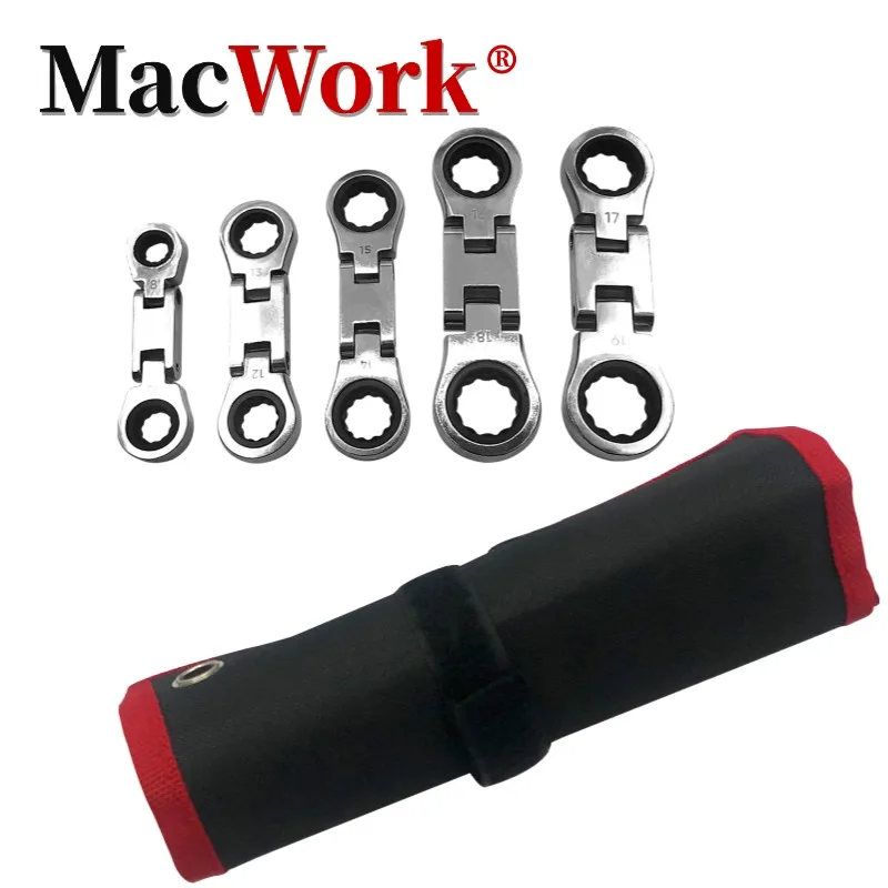 

5 Pcs Mini Double Ended Ratchet Wrench Metric Set Adjustable Rotary Torque Wrench 72 Tooth Toughbuilt Plum Blossom Spanner Tools