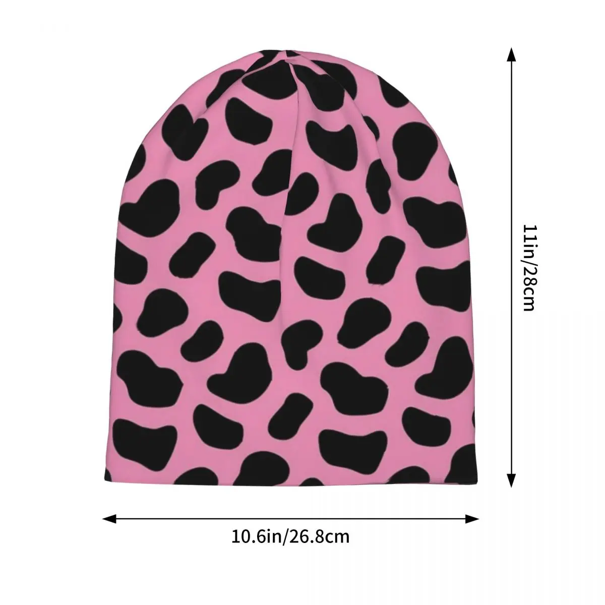 Dalmatian Spots Beanie Hats Black And Pink Cool Caps Men Women Kpop Knitting Hat Spring Pattern Elastic Beanie Hats