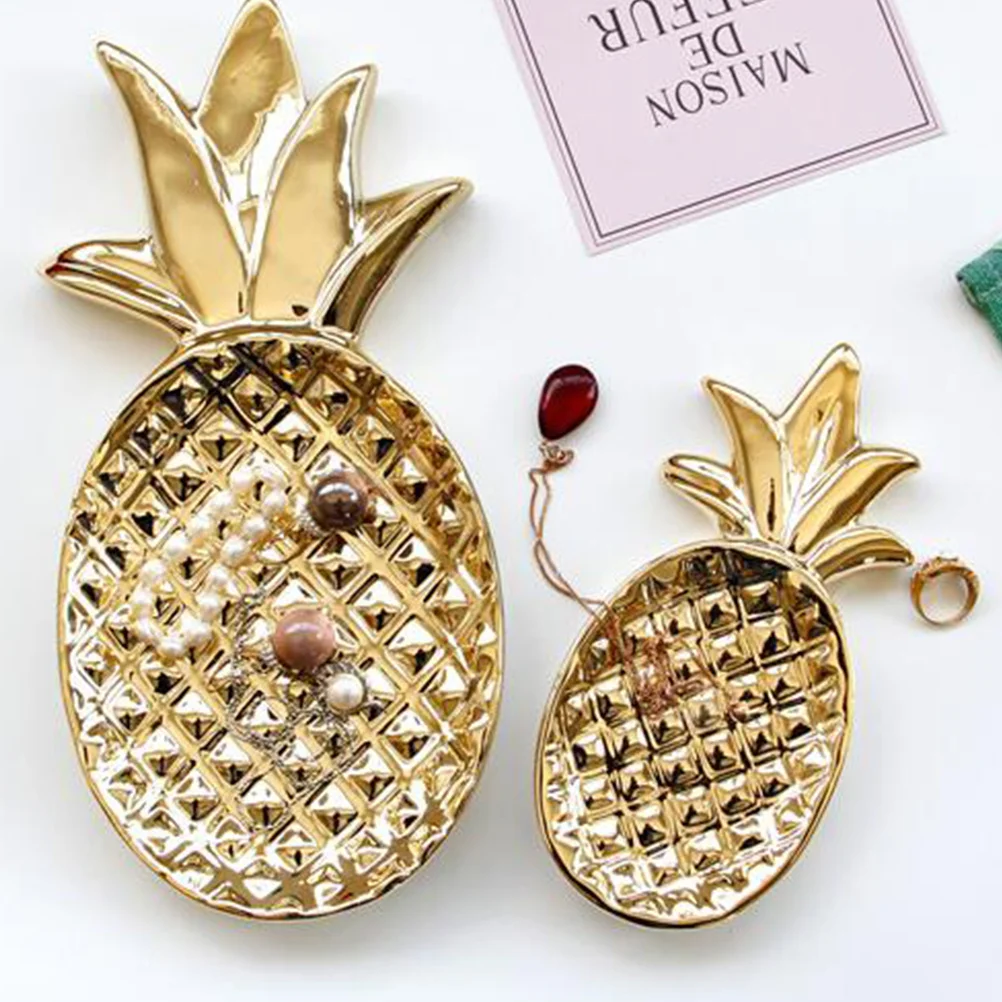 

Ceramic Pineapple Shaped Jewelry Tray Organizer Decorative Jewelry Dish Plate Desktop Ornament for Ring Necklace Bracelet Earrin