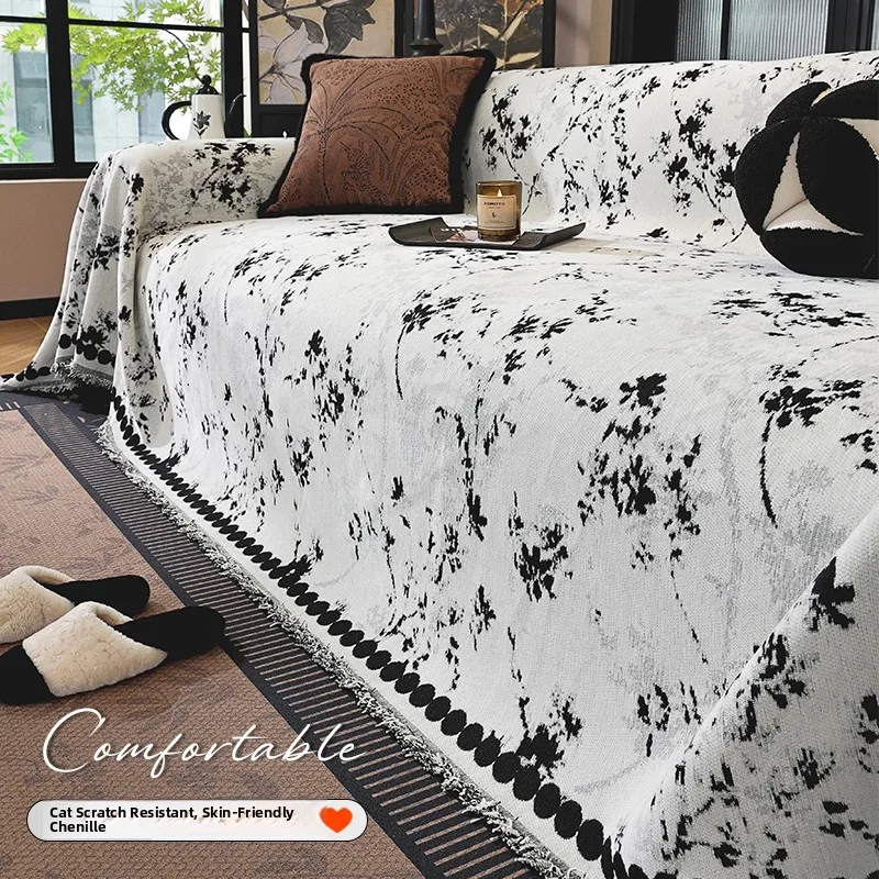 

Simple Modern Sofa Cover Cloth Anti-Slip Dustproof Snail Silk Sofa Slipcover Four Seasons Universal Double Sofa Blanket