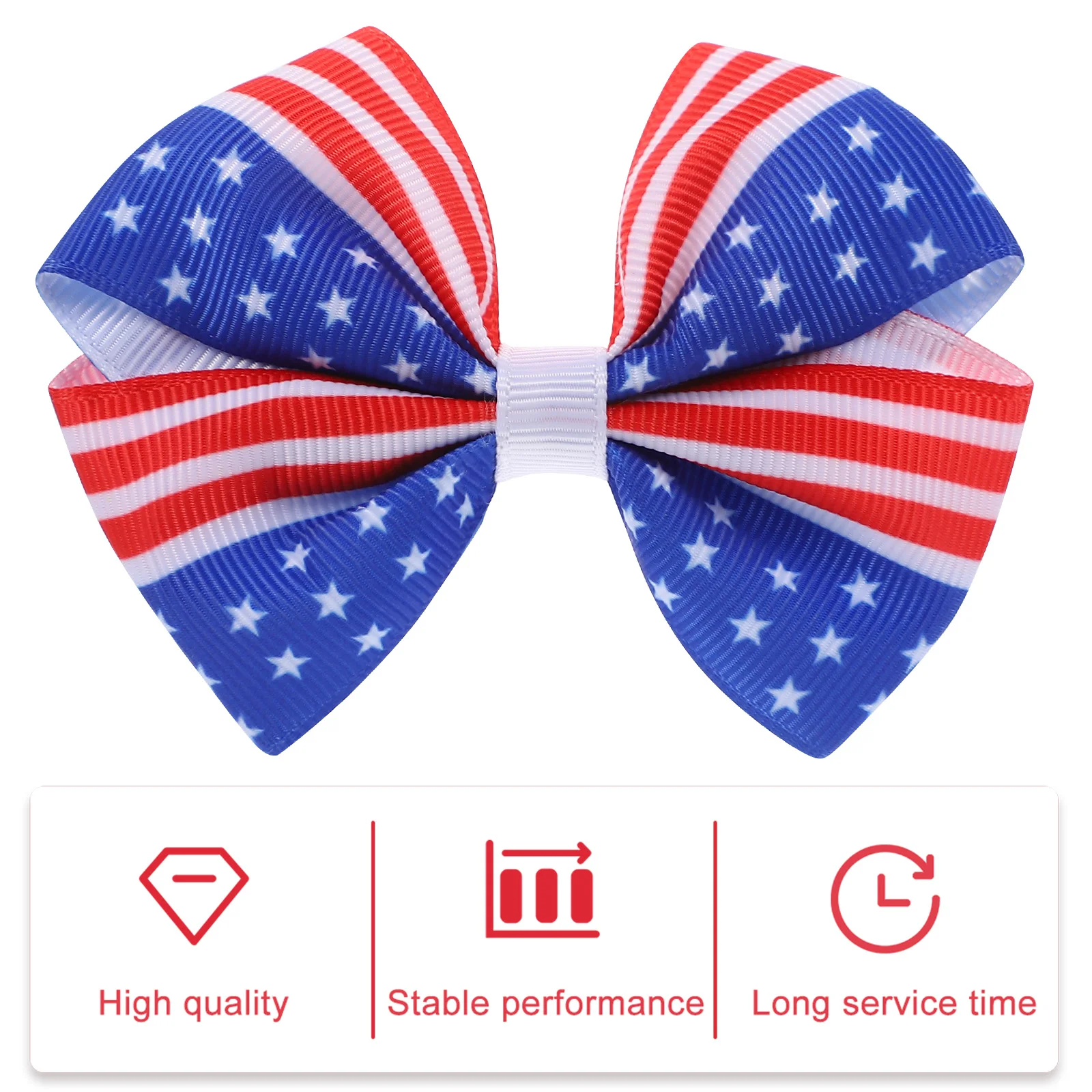 

5Pcs Girls Patriotic Snap Hair Clips Kids Bowknot Toddler Accessories Fade Resistant Clear Printing Flag Pattern HairDecoration