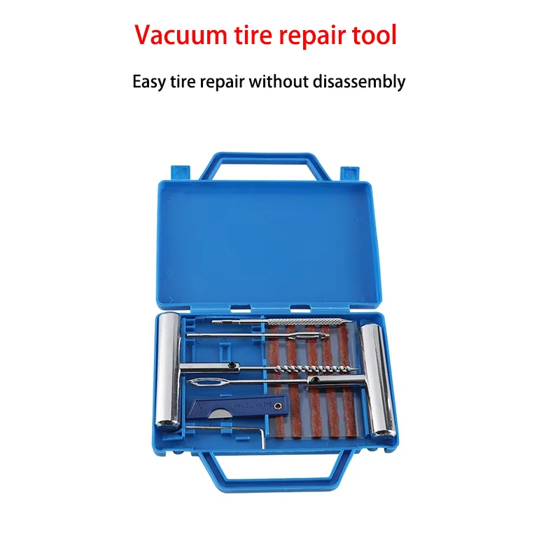 

Auto Tire Repair Set Puncture Repair Tools Car Van Motorcycle Bike Emergency Heavy Duty Tubeless Tire Repair Kit Rivet Tool Set