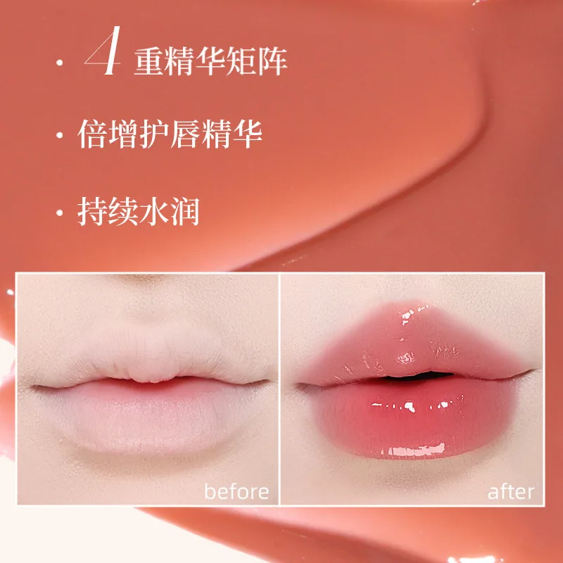 Vibrant and transparent water-like mirror lip gloss water-like texture is not easy to stick to color and not stick to cup