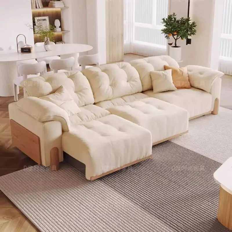 مسند ذراع ما بعد الحداثة أرائك غرفة المعيشة بيج كبير الحجم صالات فاخرة أرائك غرفة المعيشة صالون غرفة نوم Sillon Cama أثاث عصري #2