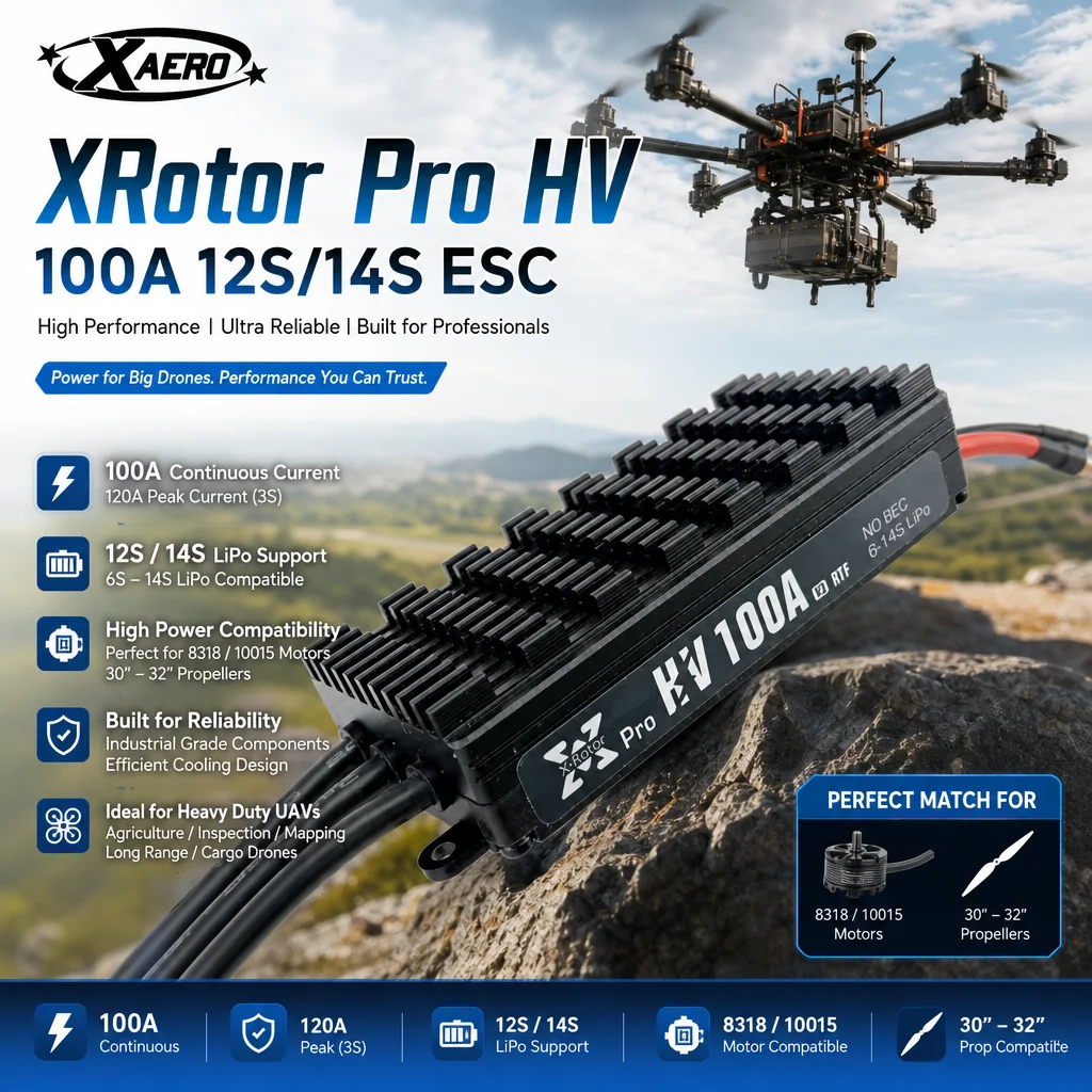 XAERO 12S 14S 100A Hobbywing XRotor Pro HV ESC for 8318 10015 Motor 30 32 Prop