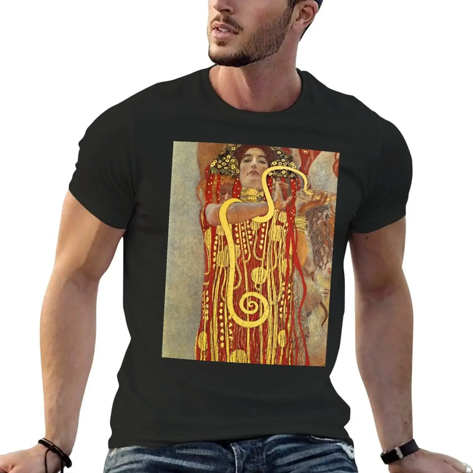 Hygieia - Gustav Klimt T-Shirt summer tops customs design your own mens graphic t-shirts hip hop