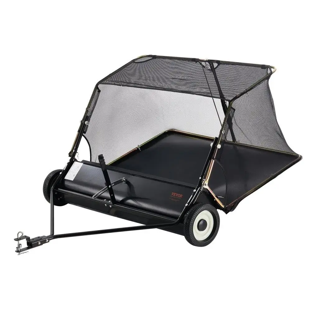 

Tow Behind Lawn Sweeper 52inch Leaf Collector 26cuft Adjustable