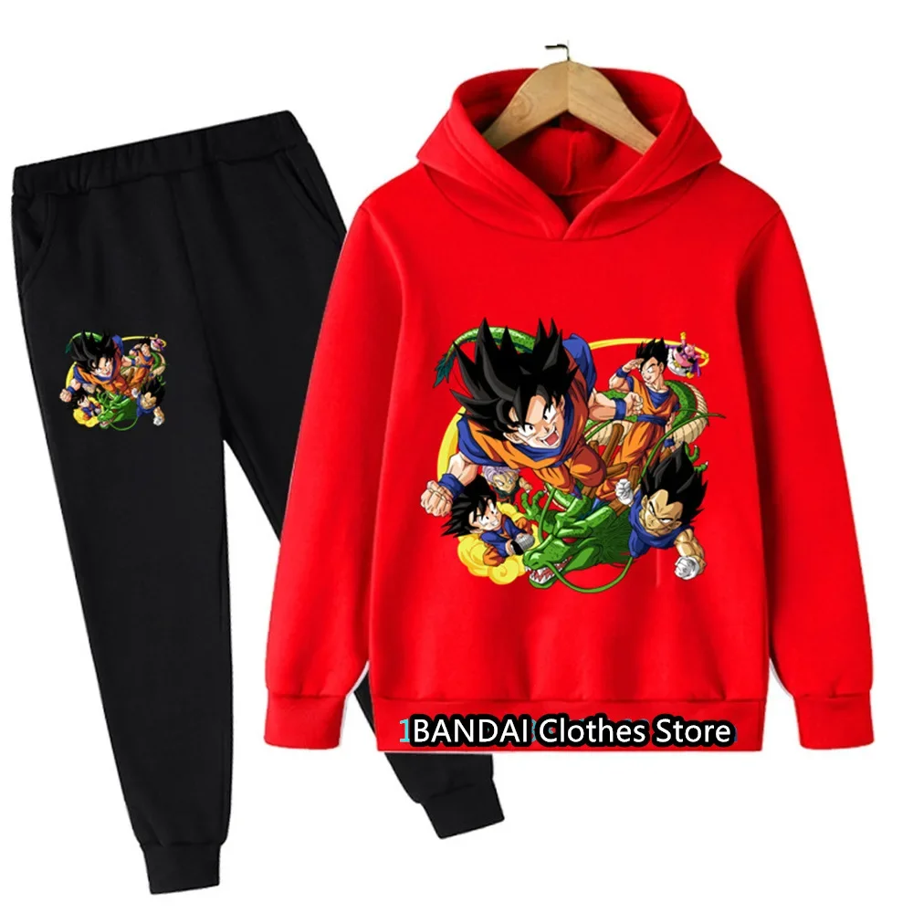 Goku Hoodie Kids Clothes Boys Children's Sets Two Pieces Set Hoodie + Pants Jogging Japanese anime Hooded Set Hot Sale