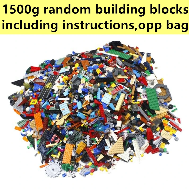 1500g DIY MOC Random Assembly Building Blocks Bulk Basic Parts Classic Model Bricks Creative City Sets Kid Educational Toys Gift