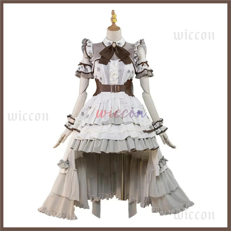 أنيمي بانجدريم مايغو! تاكاماتسو توموري أزياء تنكرية شعر مستعار فستان الأميرة الأبيض لوليتا تنورة امرأة لطيف بدلة حفلة عيد ميلاد