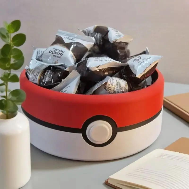 Nueva Bandeja de Aperitivos con Diseño de Poké Ball, Caja de Almacenamiento para Escritorio, Mesa de Centro, Control Remoto, Decoración, Caja de Regalo