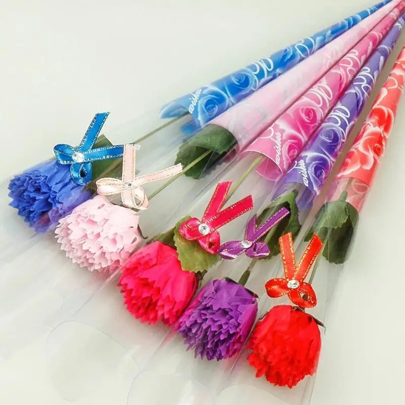 5 uds. De flor de jabón de clavel, regalo del Día de San Valentín, regalo de flores para el día de la madre del maestro, decoración para fiesta en casa, regalo para evento de celebración de tienda