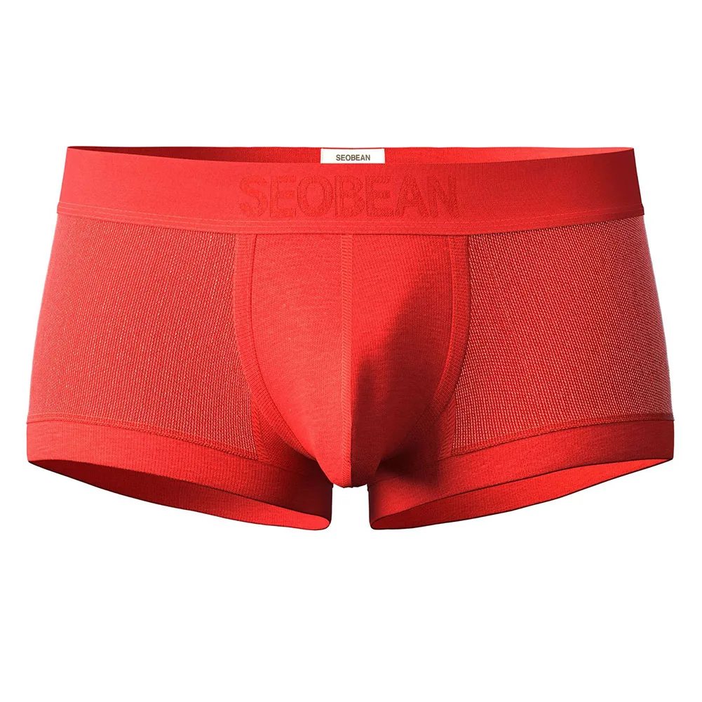 

Men's Breathable Mesh Boxer Shorts Underwear with Translucent Mid Waist Style Lightweight and Comfortable Trunks