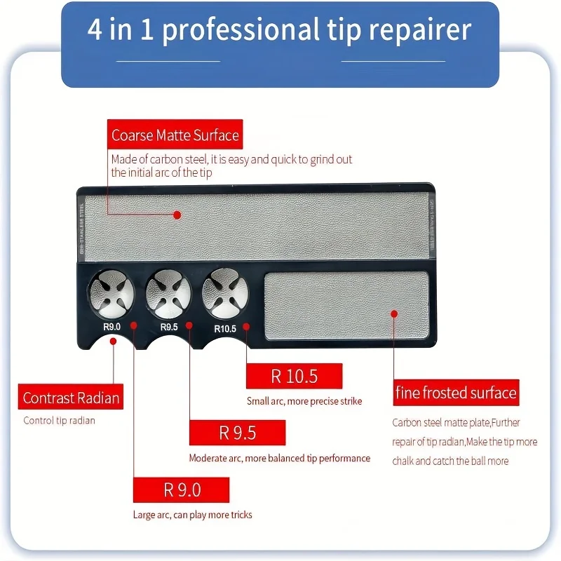 Billiard Cue Tip Repair Shaper, Metal Snooker, Pool Cue Tip Shaper, Burnisher File, Repair Tool, Billiards Accessory