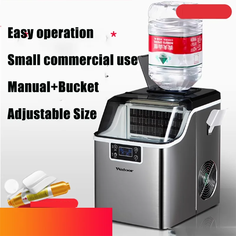

Desktop Bidirectional Water Cooling Ice Cube Block Maker Ice Storage Capacity for Home Use