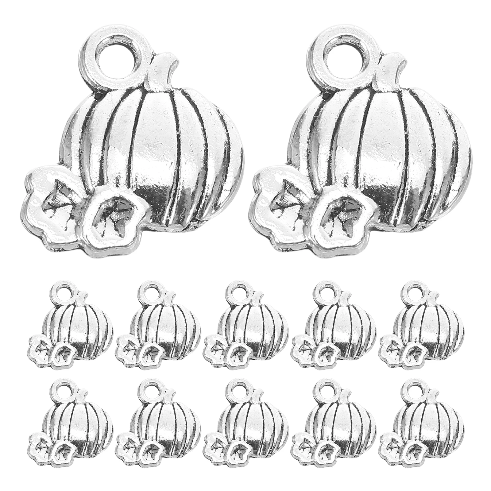 

80Pcs Pumpkin Pendant Accessories Halloween Charms Miniature Beads Fall Pumpkin Alloy Pendant For Jewelry Making Decoration Bulk