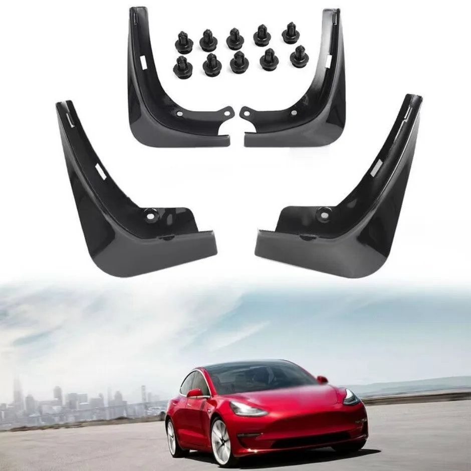 4x Modified Solid Plastic Mud Flaps MudSplash Fenders Mudcover W/Screws Durable