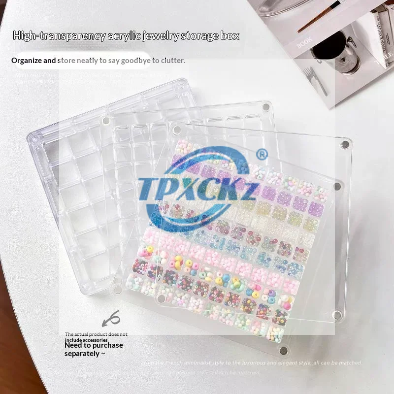 1Pcs Acrylic Gold Transfer Pendant Compartment Collection Box 36/64/100 Grids Gold Bean Storage Box Antioxidant Display Box