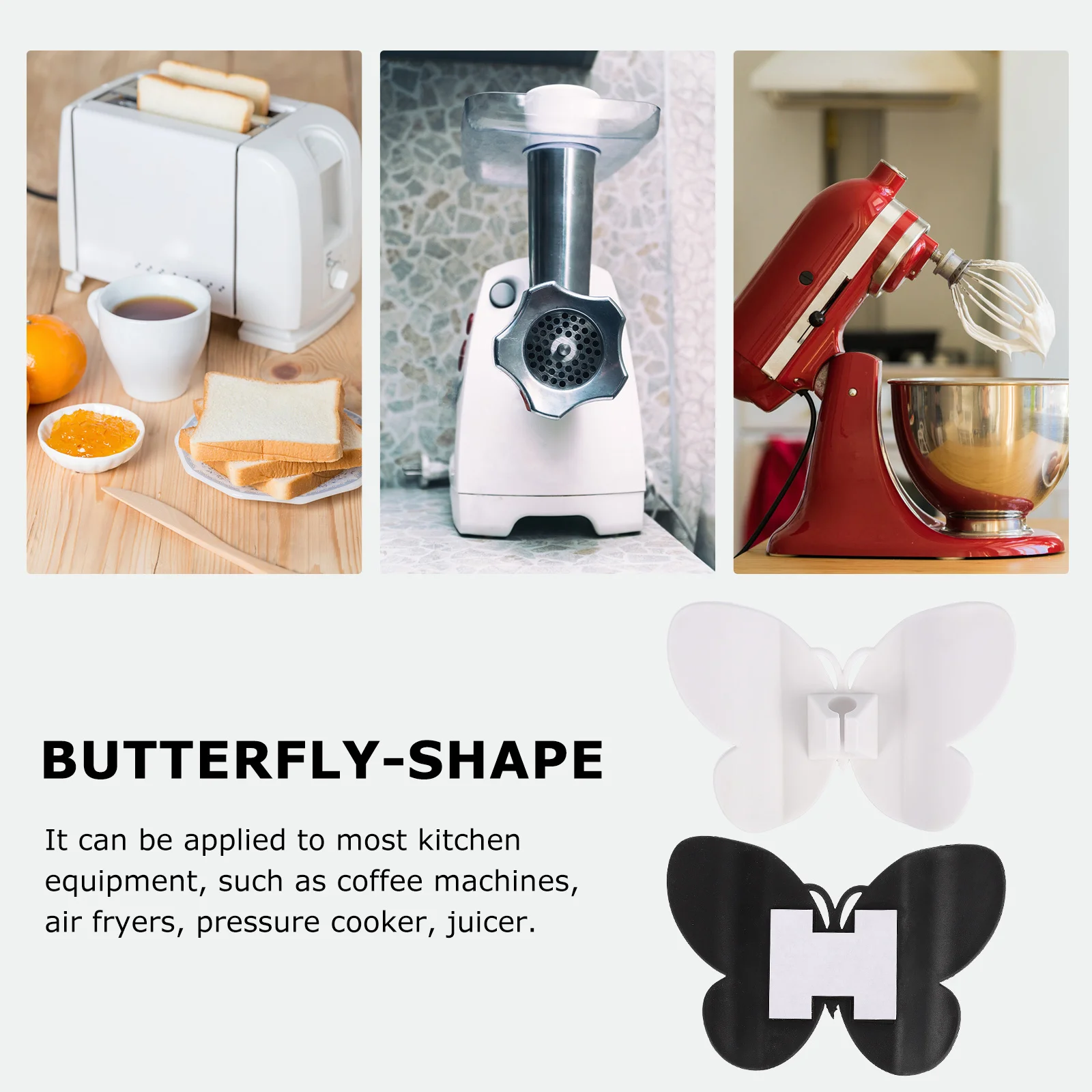 

4Pcs Butterfly Shape Cord Organizer Cable Holder Plastic Stick on Cord Wrap Organizer for Kitchen Appliance Cords