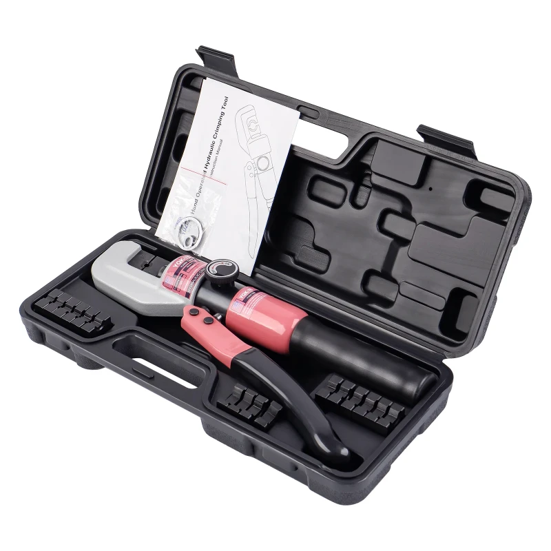 New Hydraulic Clamp Cable Lug Crimper Pressure 10 T Electrical Terminal Cable Wire Tool Kit with 4/6/8/10/16/25/35/50/70mm² Mold