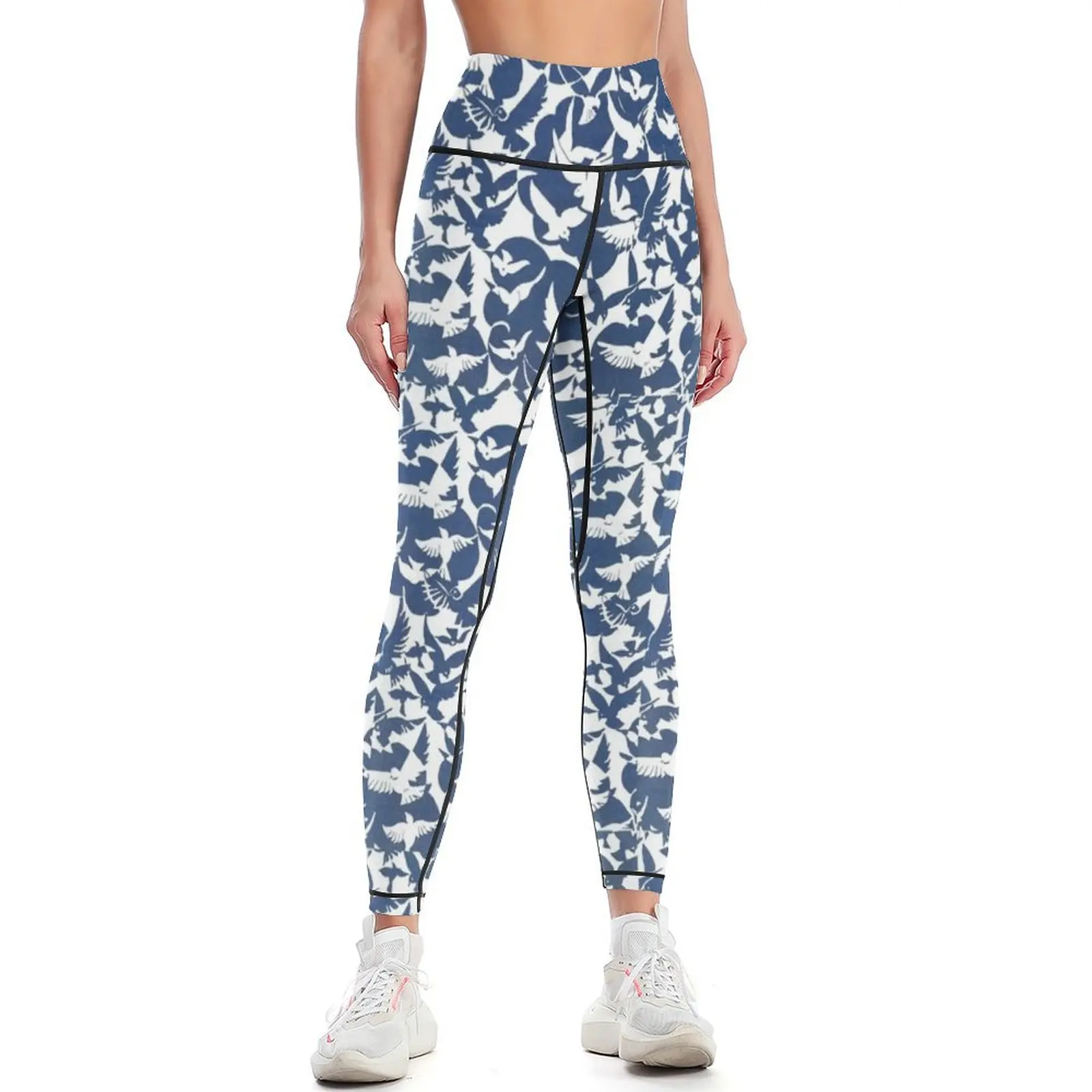 

White Blue Pigeons Leggings Jogger pants Women's sportswear sport pants sportswear gym Womens Leggings