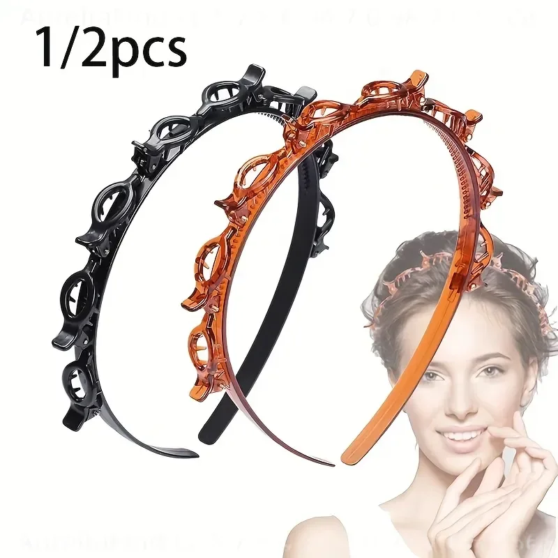 Professional Woven Toothed Hair Styling Tool Half Headband Bangs Clip Fashionable Hair Accessories for Women Hairstyle