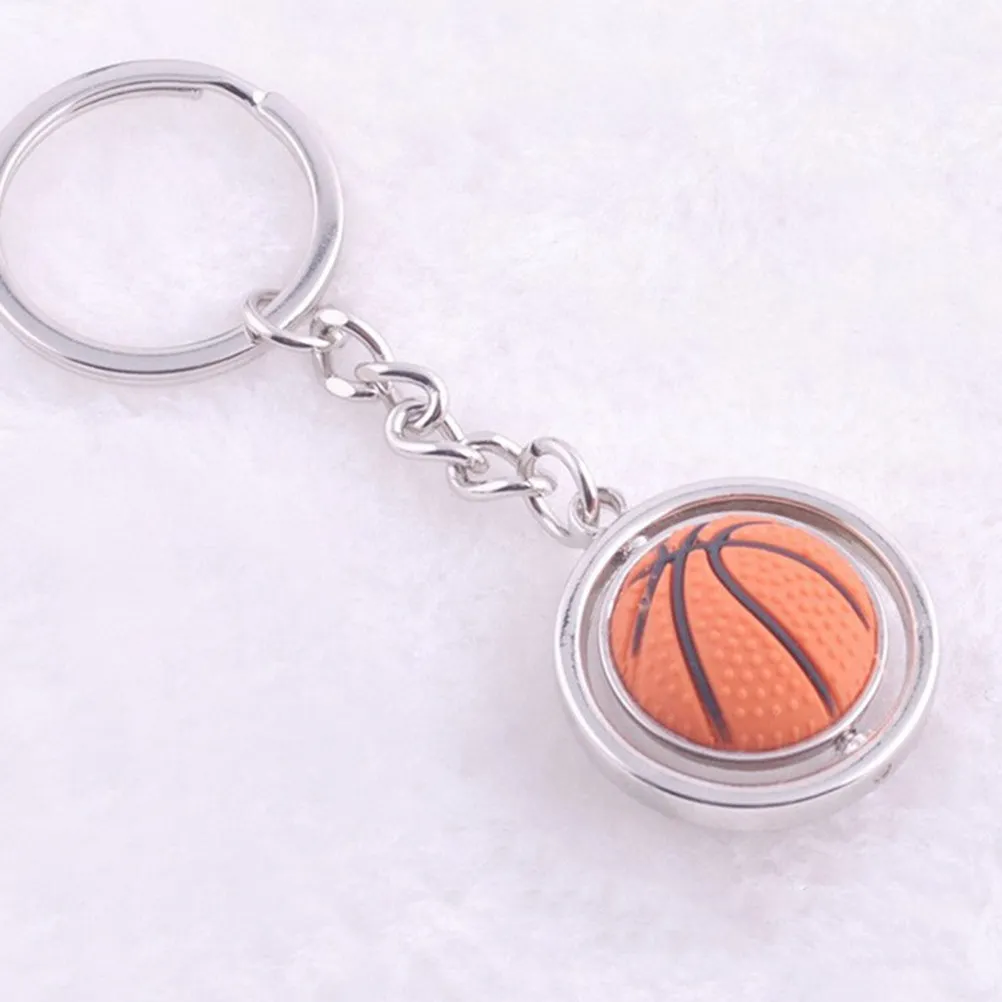 Basketball Key Ring Rotating 3D Metal Keychain Sports Themed Gift Idea for Men Women Teens Fans Team Supporters Party Favors
