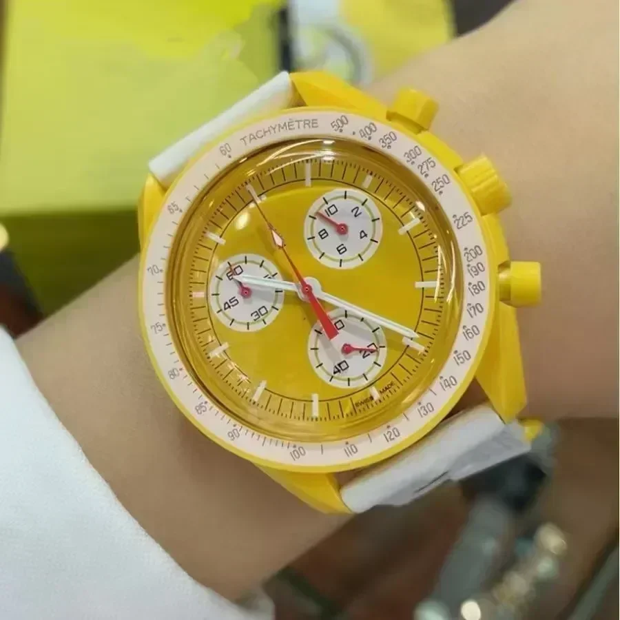 ساعة نسائية أصلية فاخرة متعددة الوظائف للأعمال كرونوغراف كوكب استكشاف ساعة رجالية كوكب AAA على مدار الساعة